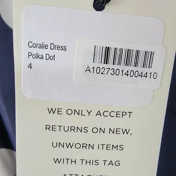 Most Of All Coralie Satin Sleeveless Midi Dress Navy Blue White Polka Dot Size 4 - Picture 9 of 10